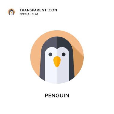 Penguen vektör simgesi. Düz çizim. EPS 10 vektörü.