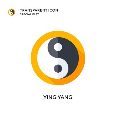 Ying yang vektör simgesi. Düz çizim. EPS 10 vektörü.