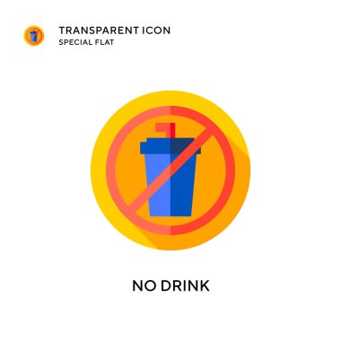 İçecek vektör simgesi yok. Düz çizim. EPS 10 vektörü.