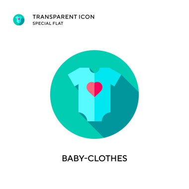 Bebek kıyafetleri vektör simgesi. Düz çizim. EPS 10 vektörü.