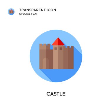 Castle vektör simgesi. Düz çizim. EPS 10 vektörü.