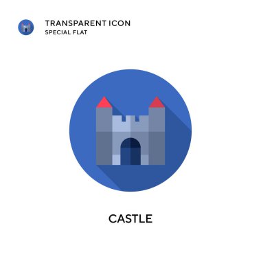 Castle vektör simgesi. Düz çizim. EPS 10 vektörü.