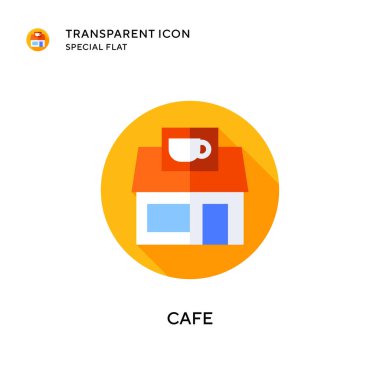 Kafe vektör simgesi. Düz çizim. EPS 10 vektörü.