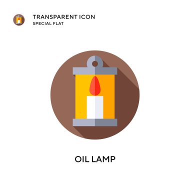 Yağ lambası vektör simgesi. Düz çizim. EPS 10 vektörü.