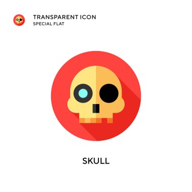 Kafatası vektör simgesi. Düz çizim. EPS 10 vektörü.