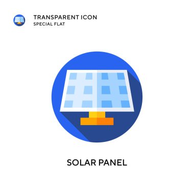 Güneş paneli vektör simgesi. Düz çizim. EPS 10 vektörü.