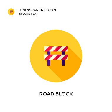 Yol engelleme vektör simgesi. Düz çizim. EPS 10 vektörü.