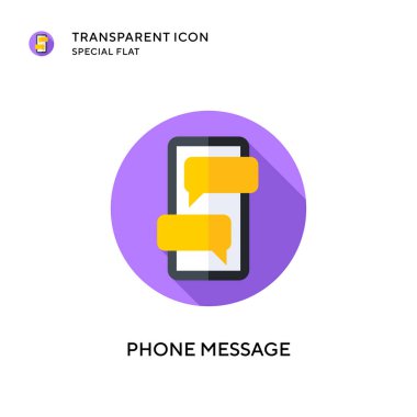 Telefon mesajı vektör simgesi. Düz çizim. EPS 10 vektörü.