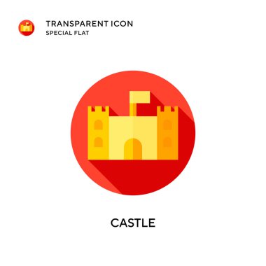 Castle vektör simgesi. Düz çizim. EPS 10 vektörü.