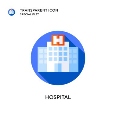 Hastane vektör ikonu. Düz çizim. EPS 10 vektörü.