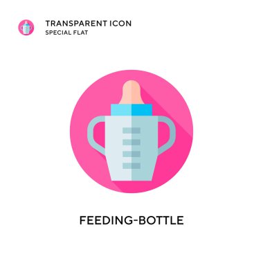 Beslenme şişesi vektör simgesi. Düz çizim. EPS 10 vektörü.