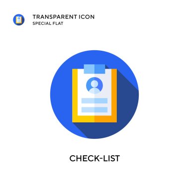 Kontrol listesi vektör simgesi. Düz çizim. EPS 10 vektörü.