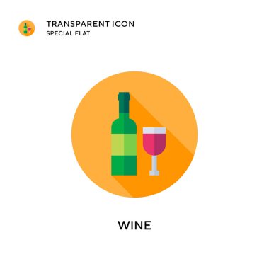 Şarap vektör simgesi. Düz çizim. EPS 10 vektörü.