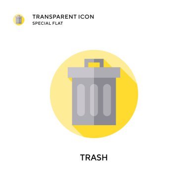 Çöp vektörü simgesi. Düz çizim. EPS 10 vektörü.