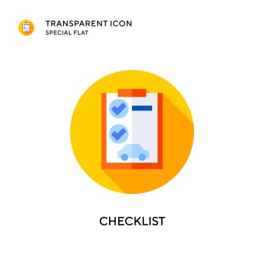Kontrol listesi vektör simgesi. Düz çizim. EPS 10 vektörü.