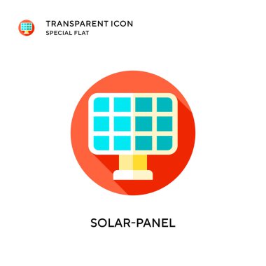 Güneş paneli vektör simgesi. Düz çizim. EPS 10 vektörü.