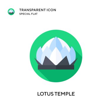 Lotus tapınağı vektör simgesi. Düz çizim. EPS 10 vektörü.