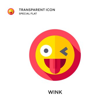 Wink vektör simgesi. Düz çizim. EPS 10 vektörü.