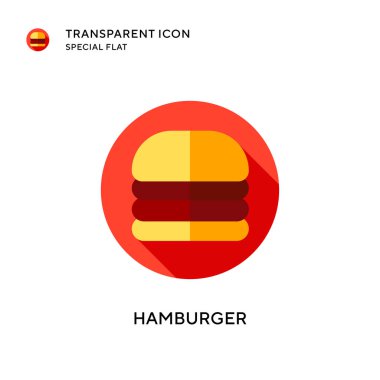 Hamburger vektör ikonu. Düz çizim. EPS 10 vektörü.