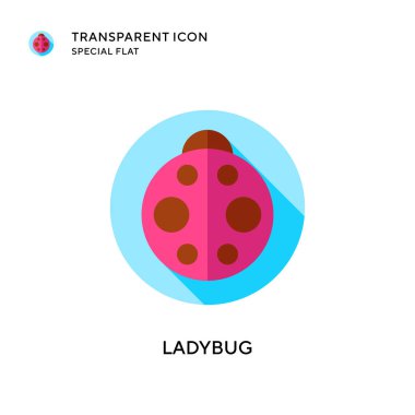 Uğur böceği vektör simgesi. Düz çizim. EPS 10 vektörü.