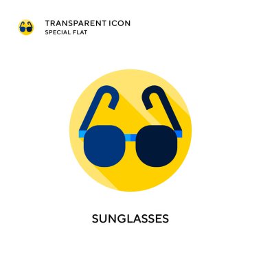 Güneş gözlüğü vektör simgesi. Düz çizim. EPS 10 vektörü.