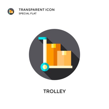 Trolley vektör simgesi. Düz çizim. EPS 10 vektörü.