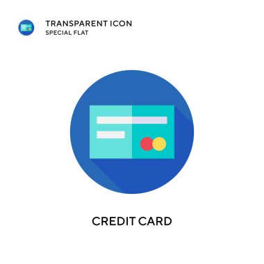 Kredi kartı vektör simgesi. Düz çizim. EPS 10 vektörü.