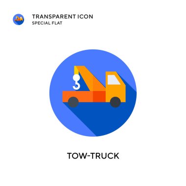 Çekici kamyon vektör simgesi. Düz çizim. EPS 10 vektörü.