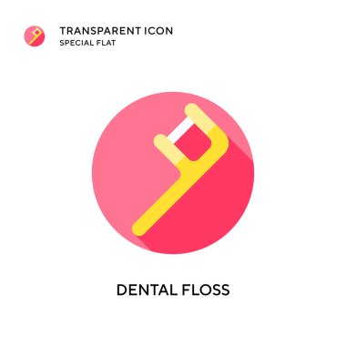 Diş ipi vektör simgesi. Düz çizim. EPS 10 vektörü.