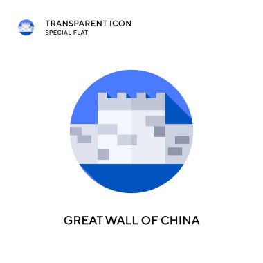 Çin porseleni ikonundan oluşan büyük bir duvar. Düz çizim. EPS 10 vektörü.