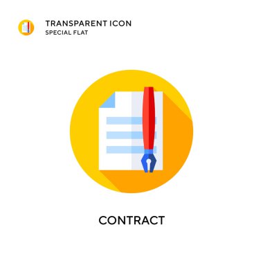 Kontrat vektör simgesi. Düz çizim. EPS 10 vektörü.