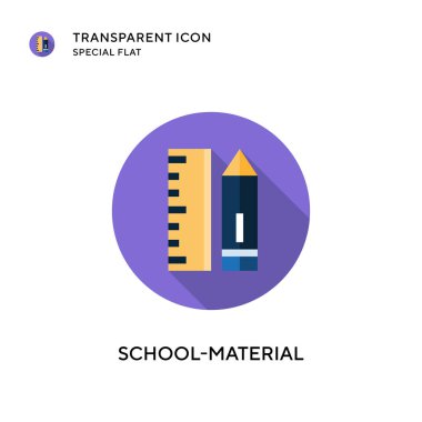 Okul malzemesi vektör simgesi. Düz çizim. EPS 10 vektörü.