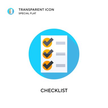 Kontrol listesi vektör simgesi. Düz çizim. EPS 10 vektörü.