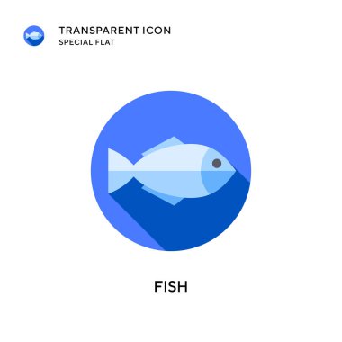 Balık vektör simgesi. Düz çizim. EPS 10 vektörü.