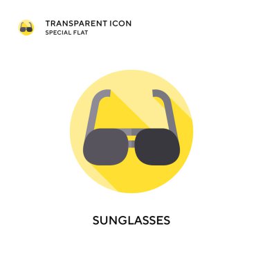 Güneş gözlüğü vektör simgesi. Düz çizim. EPS 10 vektörü.