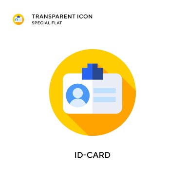 Kimlik kartı vektör simgesi. Düz çizim. EPS 10 vektörü.