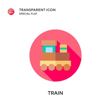 Tren vektör simgesi. Düz çizim. EPS 10 vektörü.
