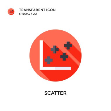 Scatter vektör simgesi. Düz çizim. EPS 10 vektörü.