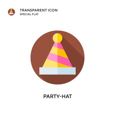 Parti şapkası vektör simgesi. Düz çizim. EPS 10 vektörü.
