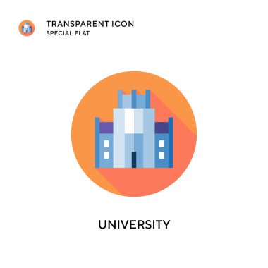 Üniversite vektör ikonu. Düz çizim. EPS 10 vektörü.