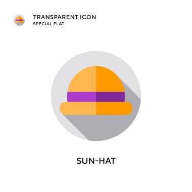 Güneş şapkası vektör simgesi. Düz çizim. EPS 10 vektörü.