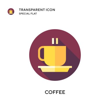 Kahve vektörü ikonu. Düz çizim. EPS 10 vektörü.