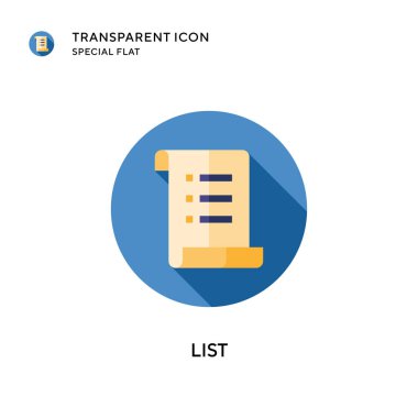 Vektör simgesini listele. Düz çizim. EPS 10 vektörü.