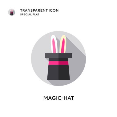 Sihirli şapka vektör simgesi. Düz çizim. EPS 10 vektörü.