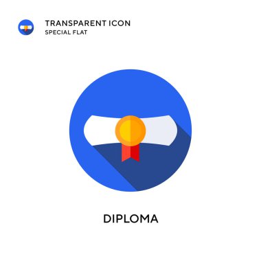 Diploma vektör simgesi. Düz çizim. EPS 10 vektörü.