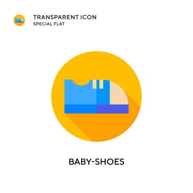 Bebek ayakkabısı vektör simgesi. Düz çizim. EPS 10 vektörü.