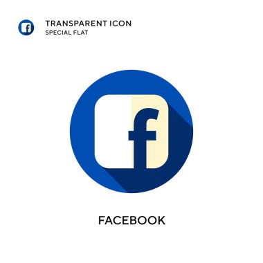 Facebook vektör simgesi. Düz çizim. EPS 10 vektörü.