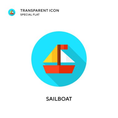 Yelkenli vektör simgesi. Düz çizim. EPS 10 vektörü.