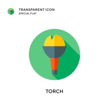 Meşale vektör simgesi. Düz çizim. EPS 10 vektörü.