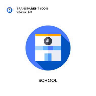Okul vektör simgesi. Düz çizim. EPS 10 vektörü.
